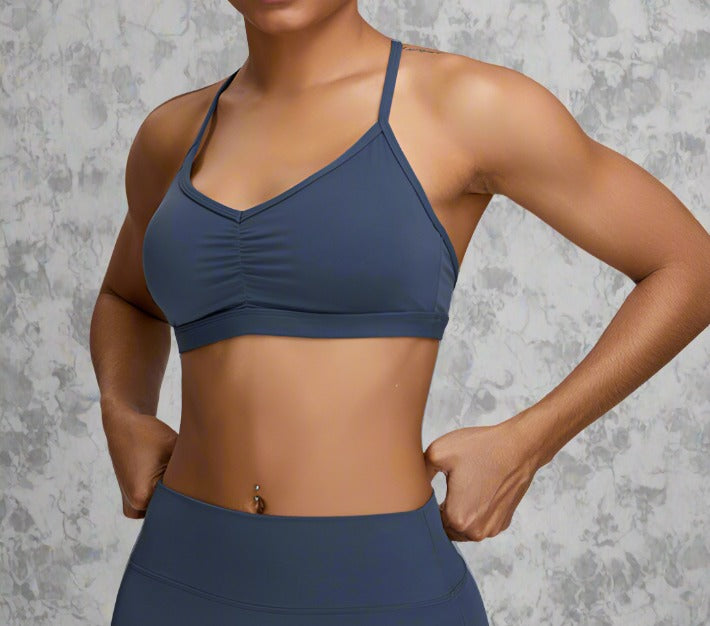 Ruched Cross Sports Bra