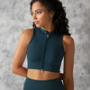 Ribbed Zip Up Crop Top